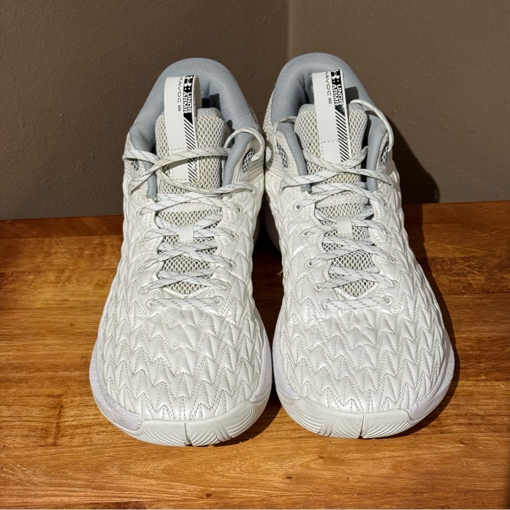 Under Armour UA HOVR Havoc 5 Clone Team Basketball Sneakers Men’s White Size 13
